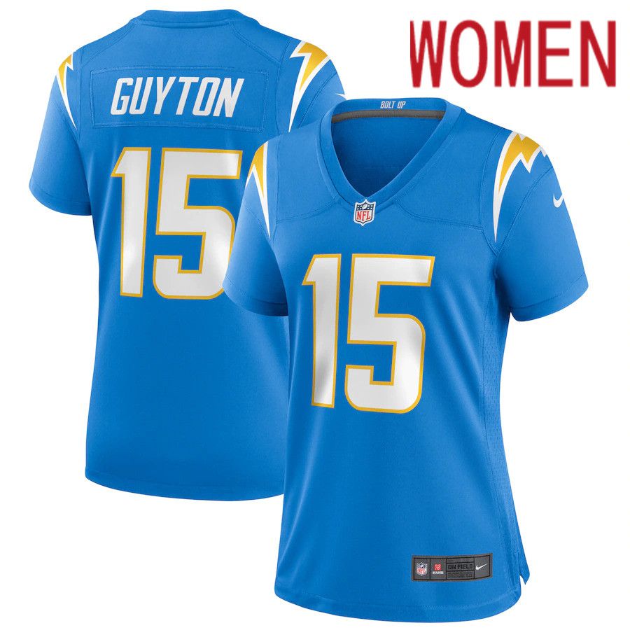 Women Los Angeles Chargers #15 Jalen Guyton Nike Powder Blue Player Game NFL Jersey